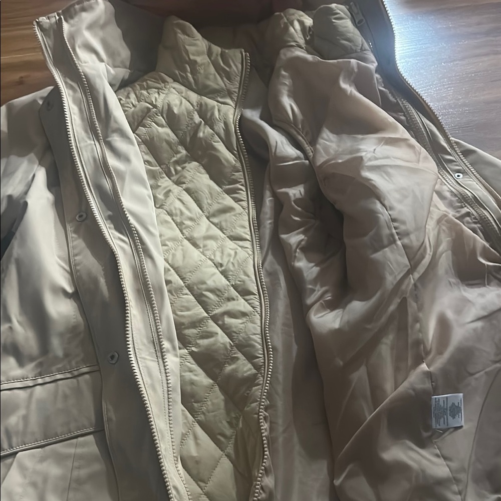 Women's Tan Hooded Jacket - Picture 4 of 11